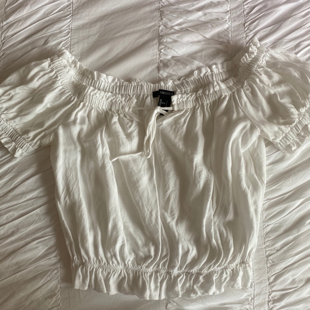 Forever 21 white ruffle top
